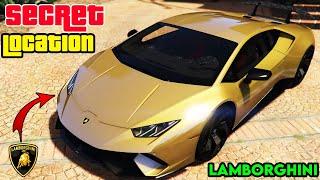 GTA 5 - Golden Lamborghini Secret Location  GTA V Story Mode Location  Lamborghini Huracan