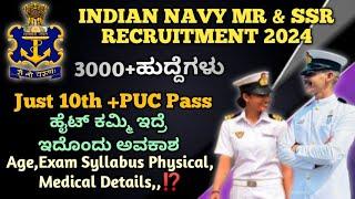 NewIndian Navy MR & SSR Recruitment 2024Indian Navy Notification Out 2024Navy SSR & MR Details