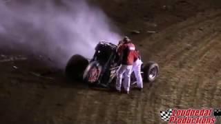 Violent Sprint Car Crash After Axle Snaps On Corner