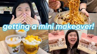 trying viral instant noodles my fav mango dessert shop + chopping my hair off ‍️