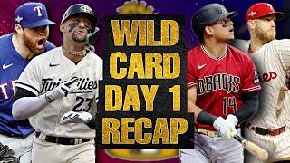 MLB Wild Card Playoffs- Twins FINALLY WIN Phillies WIN Behind Wheeler Rangers Dbacks Take Game 1