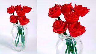 How to make a paper flower  paper flowers  Paper rose