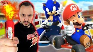 ПАПА РОБ И ИГРЫ ГОНКИ SONIC VS SUPER MARIO  СОНИК VS СУПЕР МАРИО