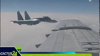 Caza Su 27 enseña los dientes a un F 16 que se acercó al avión del ministro de Defensa ruso
