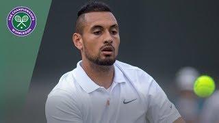 Nick Kyrgios serves underarm to Rafael Nadal in Wimbledon 2019 match