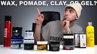 WAX POMADE CLAY OR GEL?  WHATS THE DIFFERENCE? & WHICH ONE IS RIGHT FOR YOUR HAIRSTYLE?