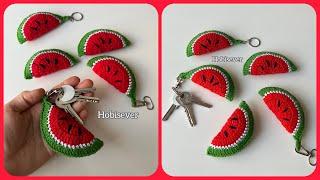 Kolay Tığ işi Karpuz Anahtarlık Yapımı   Crochet Keychain  Amigurumi Anahtarlık Örgü Modelleri