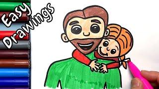 How to Draw Fathers Day Drawing Step by Step  Simple Drawings