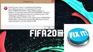 FIFA 20191817 PC--DirectX Error Final Fix--100% Working Windows 108.17