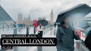 Embracing British Rainy Charm Walk through Central Londons Rainy Summer delight