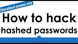 How to hack hash passwords  Tips & tricks