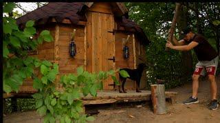 He built a house in the forest with his own hands. Start to finish