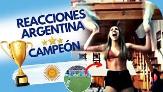 Reacciones hinchas Argentina campeón mundial instante Gol de Montiel