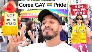 Impactante día del Orgullo Gay ️‍ en COREA  ¡¡La oposición extremista