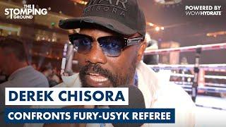 SLOWEST COUNT IN BOXING HISTORY - Derek Chisora CONFRONTS Tyson Fury vs. Oleksandr Usyk Referee
