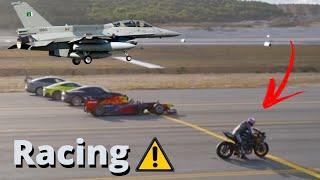 Verdade ou Mentira?  Kawasaki Ninja vs  Caça  F-16  vs  Fórmula 1 vs Carros