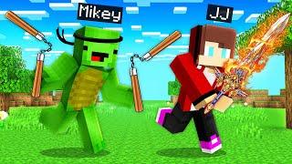 Speedrunner EXCALIBUR Sword vs Hunter NUNCHACU  JJ vs Mikey in Minecraft Maizen