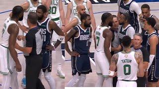 KYRIE IRVING GETS IN MIDDLE OF JAYSON TATUM & JAYLEN BROWN FIGHT WITH DERRICK JONES JR.