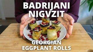 Badrijani Nigvzit Recipe Georgian Eggplant Rolls with Walnuts