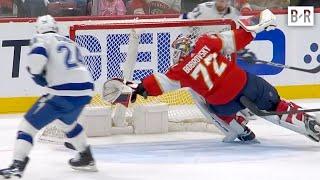 Sergei Bobrovsky Makes UNREAL Diving Backwards Save  2024 Stanley Cup Playoffs