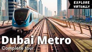 4K Dubai Metro complete tour  traveling in Dubai  public transport  Dubai attractions 