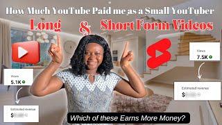 How much YouTube Pays for 7.5k+ Shorts Video  Let’s compare BTW Long and short videos.