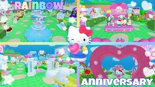 Outdoor Cafe Tour  Anniversary & Rainbow  Roblox My Hello Kitty Cafe Ideas  Riivv3r