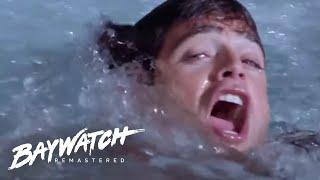 SHARK ATTACKS SURFER AND LIFEGUARD CAN HE BE RESCUED? Baywatch Remastered