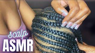 ASMR IN PERSON BRAIDS + SCALP CHECK real scratching w nails oiling dandruff removal NO talking