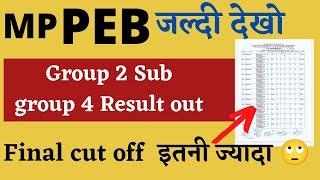 Mp Group2 Sub group 4 Re-exam final cut off 2021 Mppeb final cut off 2022