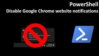 PowerShell Disable Google Chrome website notifications