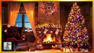 Cozy Christmas Ambience  Burning Fireplace & Soft Howling Winds No Music