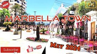 Marbella Center Town  May 2024  sunshine walk  amazing oldtown  Malaga  Spain  4k