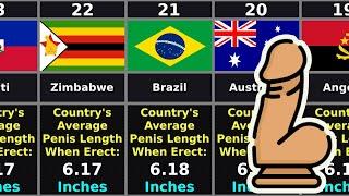 Top 50 Countries With Biggest Average Penis Size  Comparison In Inches.