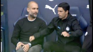 Arteta Awkward Celebration With Pep Guardiola