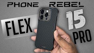 Apple iPhone 15 Pro Phone Rebel FLEX Case  Aramid Fiber with Aluminum