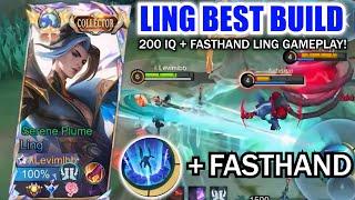 LING FASTHAND + 200 IQ GAMEPLAY WITH BEST BUILD & EMBLEM 2024 MUST TRY - MLBB