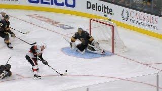 Marc-Andre Fleury slides across for clutch save to preserve tie