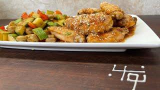 بشقاب بال مرغ با سبزیجات به همراه نواب - chicken wings with vegetables by navab