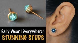 Stunning Studs  How to make Earstuds  Earring  Earpin  VHMJ