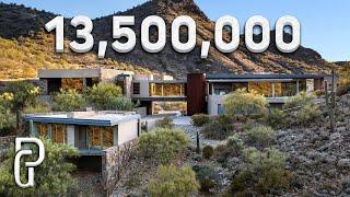 Inside a 13500000 modern home in Scottsdale Arizona with mountain views