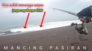 Mancing pasiran target ikan taking  Ikannya menunggu umpan di pinggiran