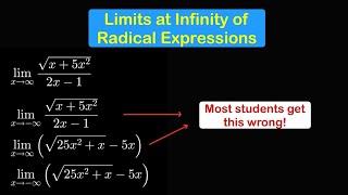 Finding Limits at Infinity of Radical Expressions  Indeterminate Form Infinity overminus Infinity