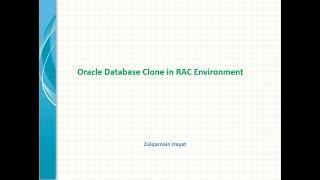 Oracle RAC database Cloning step by step.