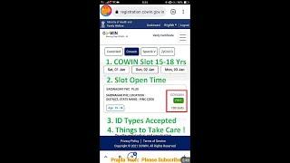 Quick COVID Vaccine Registration for 15-18 Years Students  COWIN Slot Opening For 15 to 18 Age 2022