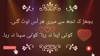 Bichar K Tujh Se  Heart touching  Sad Urdu Poetry  Amazing two Line Sad Poetry  urdu poetry sad