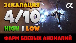 EVE Online. ФАРМ 410 ЭСКАЛАЦИИ  в хай и лоу секторах на альфе.