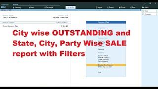 Tally TDL of City wise Outstanding with City filter and State city party wise Sale Report