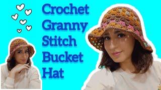 granny stitch crochet bucket hat  super easy crochet bucket hat for beginners