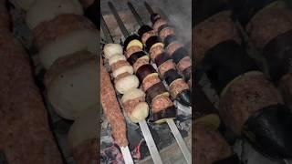 Вкуснейший шашлык с грибами и баклажанами #рек #вкусно #explore #шашлык#shorts #cooking #fyp